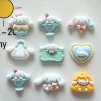 5pcs miniso series sanrio cinnamoroll cartoon resin flatback cabochons diy crafts materials jewelry making charms