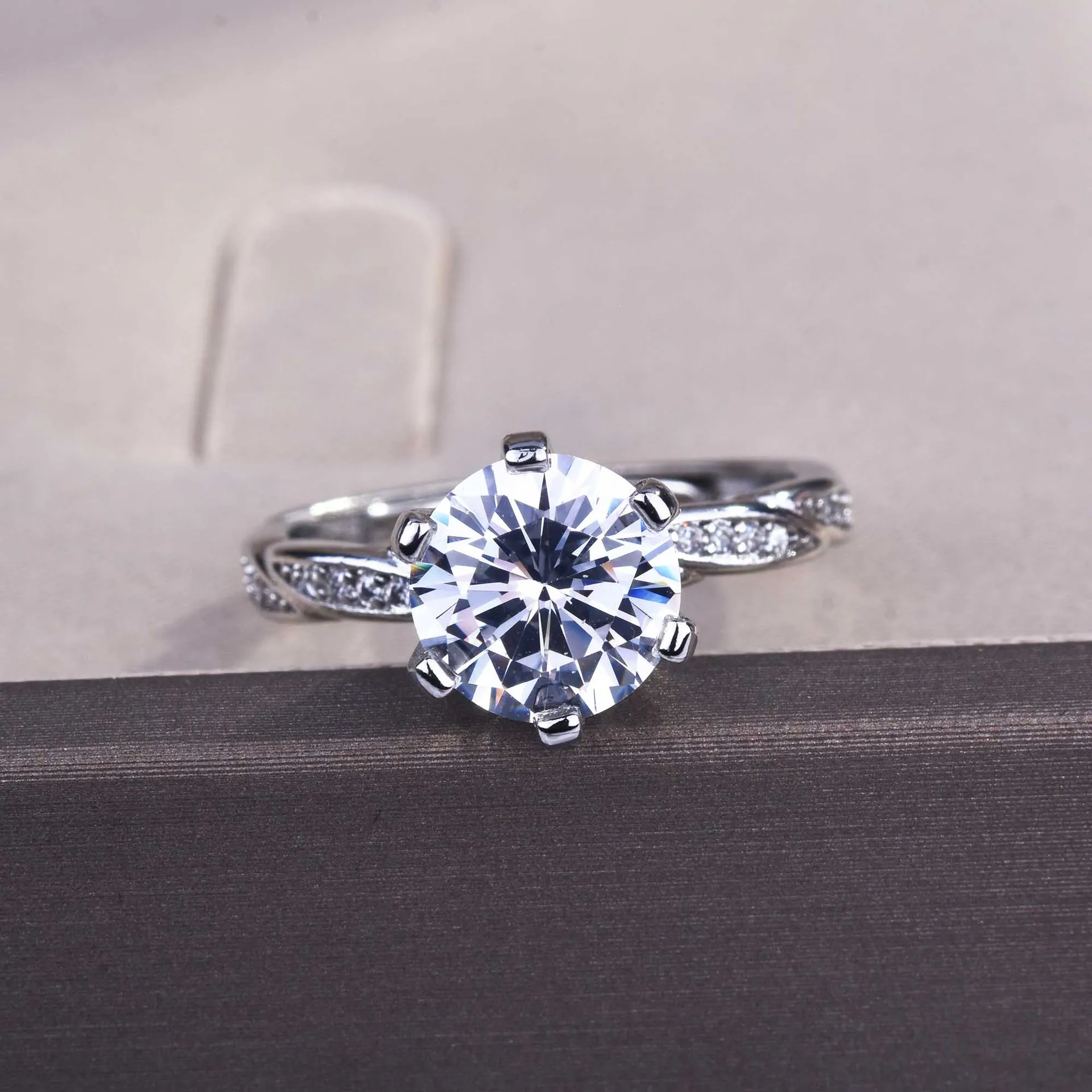 Douyin Live Imitation Imported Moissanite Diamond Ring Carat Hearts and Arrows High Carbon Diamond Ring