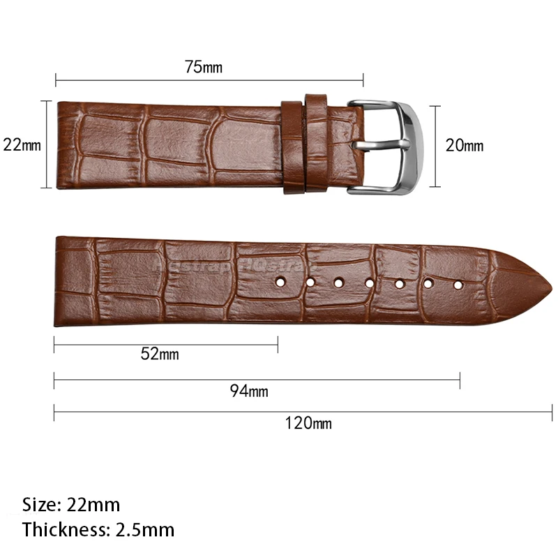 18mm 20mm 22mm Weiches Lederarmband für Seiko für Omega Uhrenarmband Krokodilmuster Rindslederarmband Sport Wasserdichtes Armband