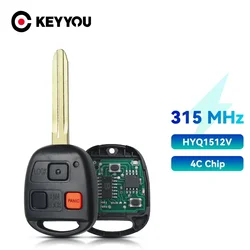 KEYYOU Zdalny kluczyk samochodowy do Toyota Land Cruiser 2003 2004 2005 2006 2007 315Mhz Klucz HYQ1512V Transponder 4C Chip TOY43 Blade