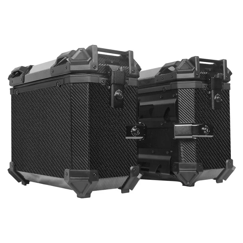 

38L Carbon Fibre Universal Motorcycles Side Luggage Box Trunk Storage Saddlebags Tool Saddle Bag Travel Case Moto Accessories