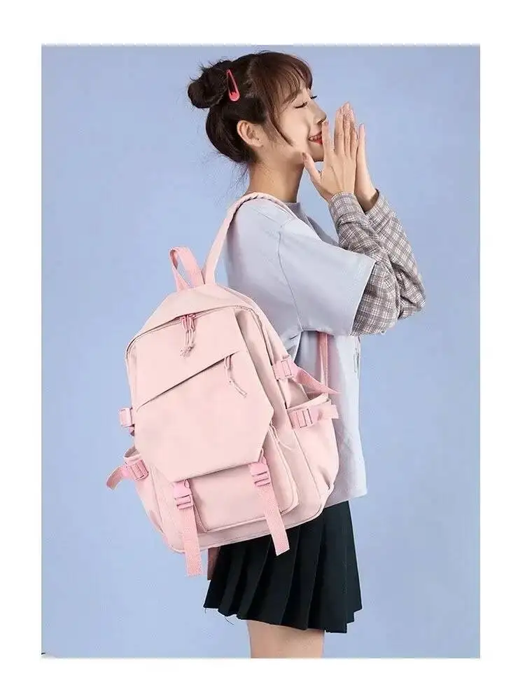 Juego de Anime negro verde rosa blanco azul cerradura estudiantes adolescentes Mochilas escolares Mochilas de gran capacidad para