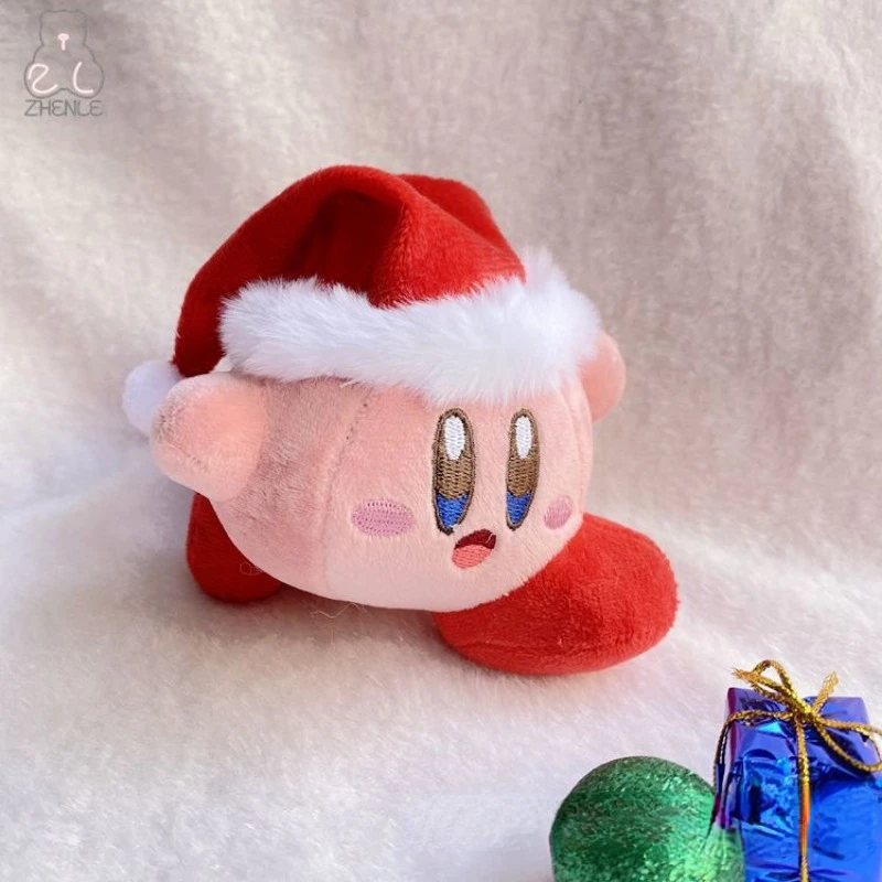 Kirby-Muñeco de Navidad de peluche suave, figura Kawaii, juguetes colgantes, decoración creativa del hogar, mochila de dibujos animados, dijes, regalos para niños