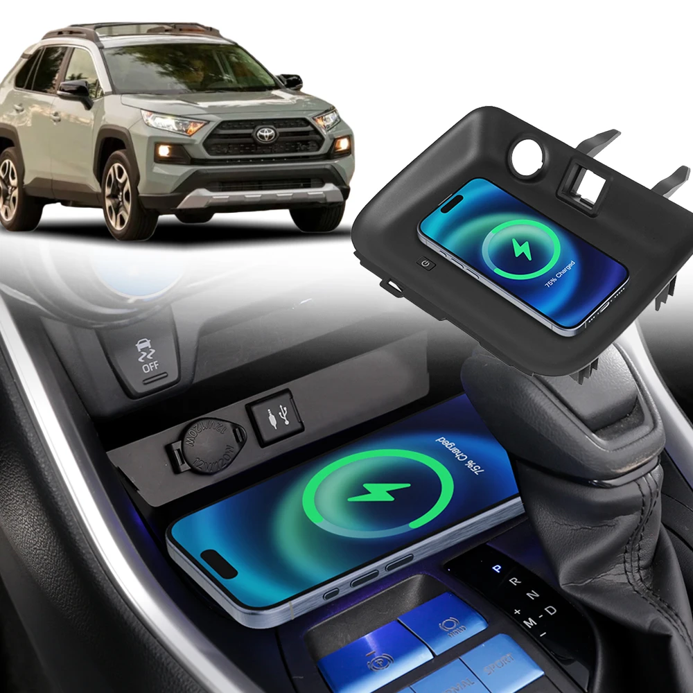 Car Wireless Charger Pad for Toyota RAV4 2019-2023 LHD Phone Charging Holder Plate Compatible with Most Qi-enabled Devices
