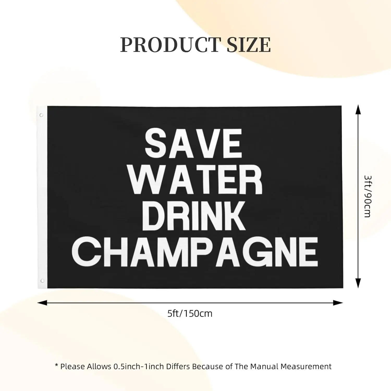 Flagicts 100% Polyester Save Water Drink Champagne Flag