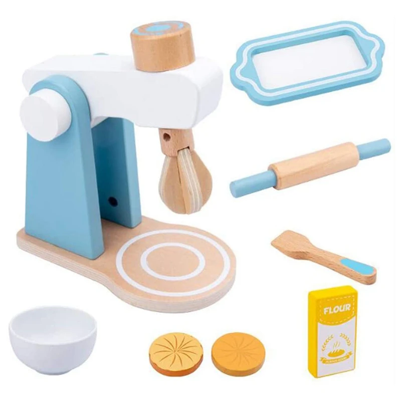 Wooden Kitchen Pretend House Baking Toy Simulation Wooden Kitchen Utensils Set Role Playing Game Baby Educational Toy