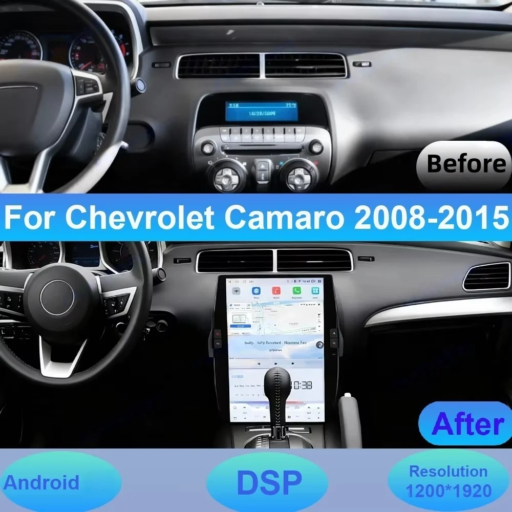 14.5 inch Automotive Multimedia Auto For Chevrolet Camaro 2008-2015 Wireless CarPlay Radio Bluetooth Stereo Receiver Head Unit