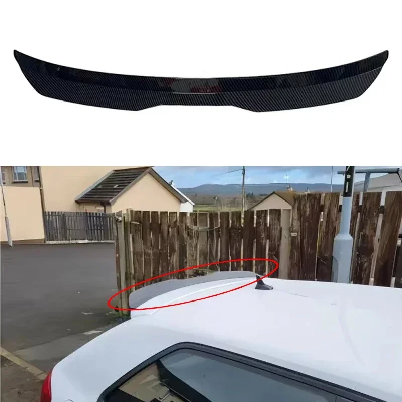 Car tail modification universal non perforated top wing black/carbon fiber pattern wind wing adhesive installation tail wing