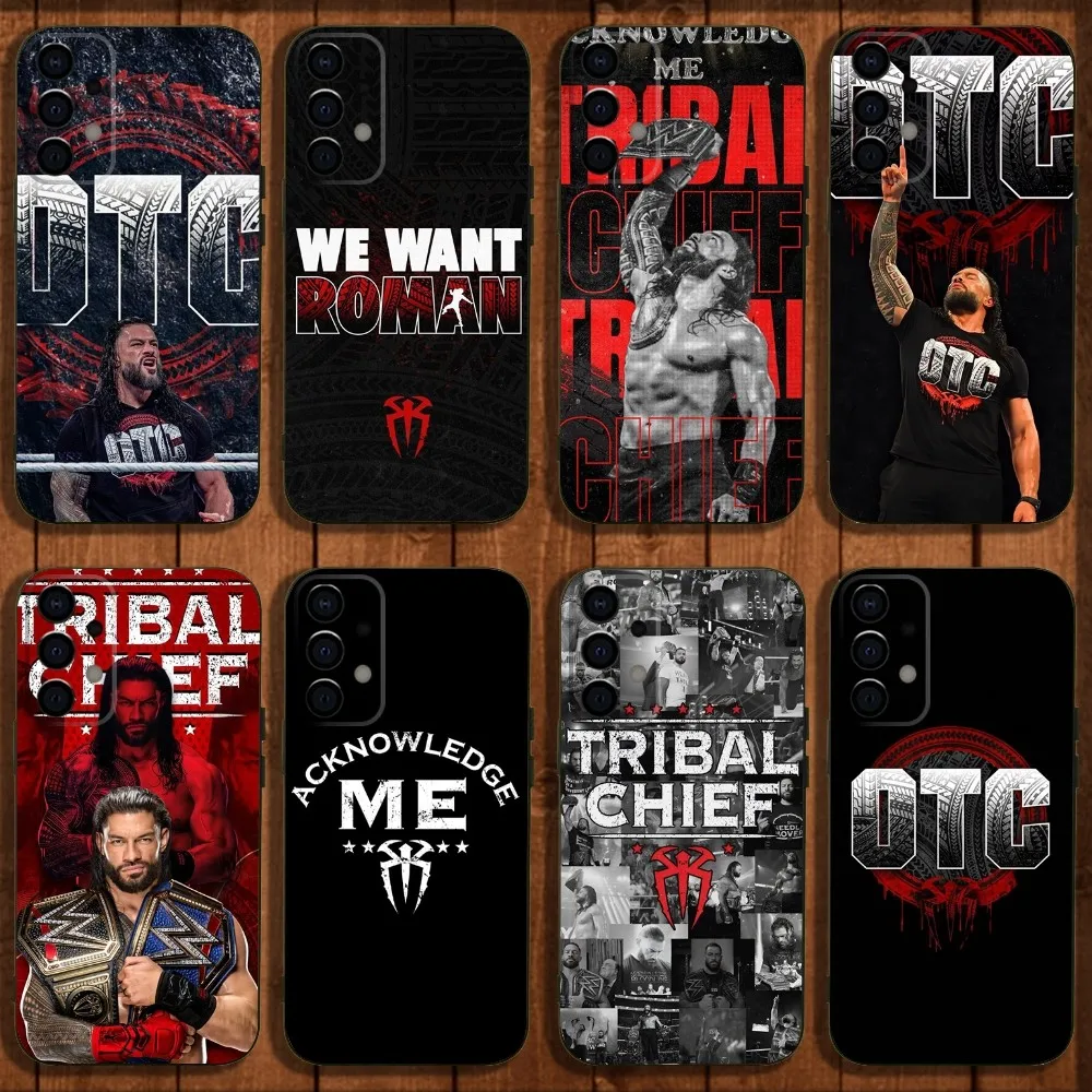 R-Roman R-Reigns Original tribal chef Phone Case For Samsung Galaxy A13,A21s,A22,A31,A32,A52,A53,A71,A80,A91 Soft Black Cover