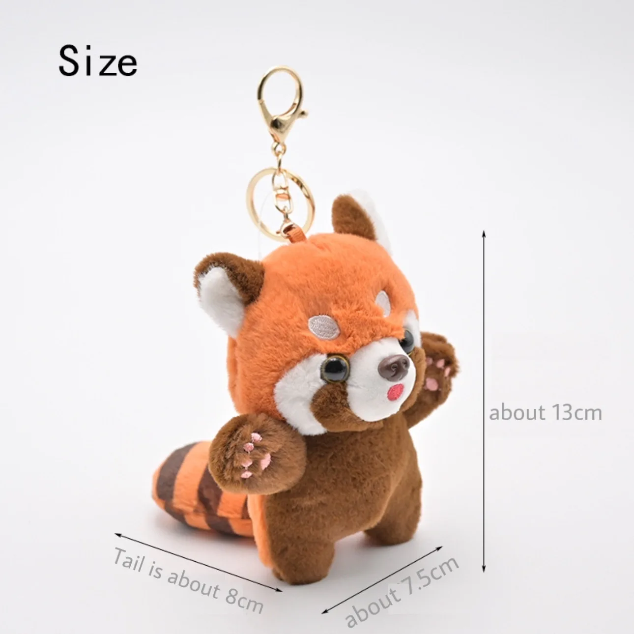 13cm Kawaii Raccoon Plush Toys Adorable Animal Soft Stuffed Funny Creative Red Panda Keychain Backpack Decoration