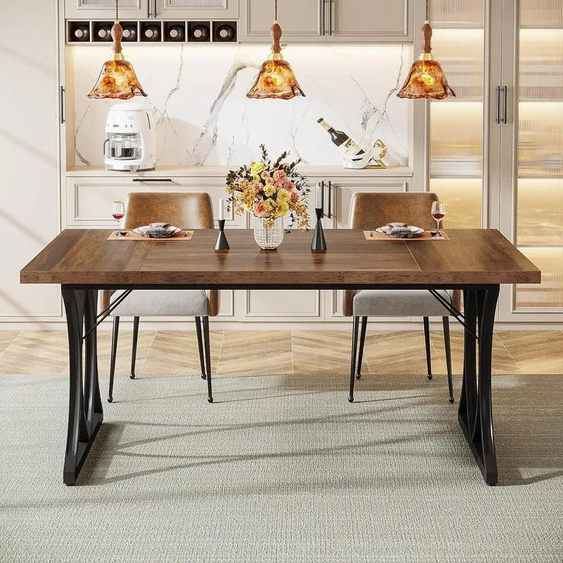 Industrial Dining Table for 6 People, Rectangle Kitchen Table Dinner Table for Dinning Room, Kitchen (Not with Chair)