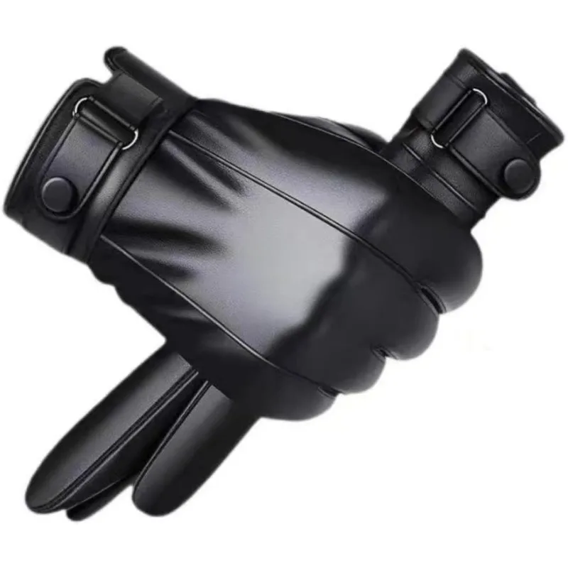 Universal Motorcycle Winter Men's Leather Gloves Outdoor Cycling Skiing Warmth Adjustable Waterproof Gloves Accessories Items