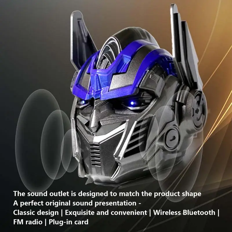 Creative Robot Head Wireless Speaker Mini Subwoofer Speaker FM Radio TF Card Portable Blutooth Speaker Best Gift For Kid