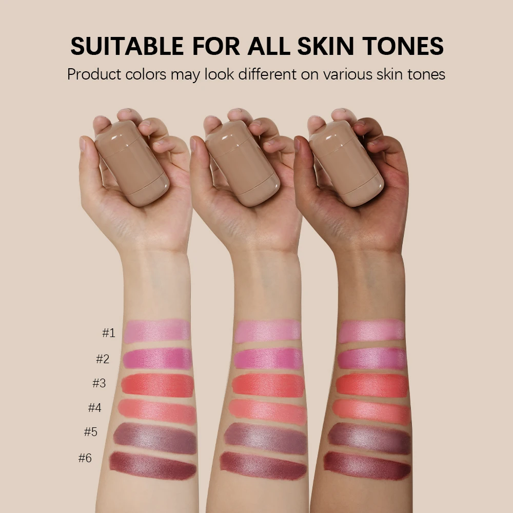 Bâton de fard à joues 3 en 1, blush hydratant, crème soyeuse et lisse, maquillage de contour 256, étanche, document facile, rouge