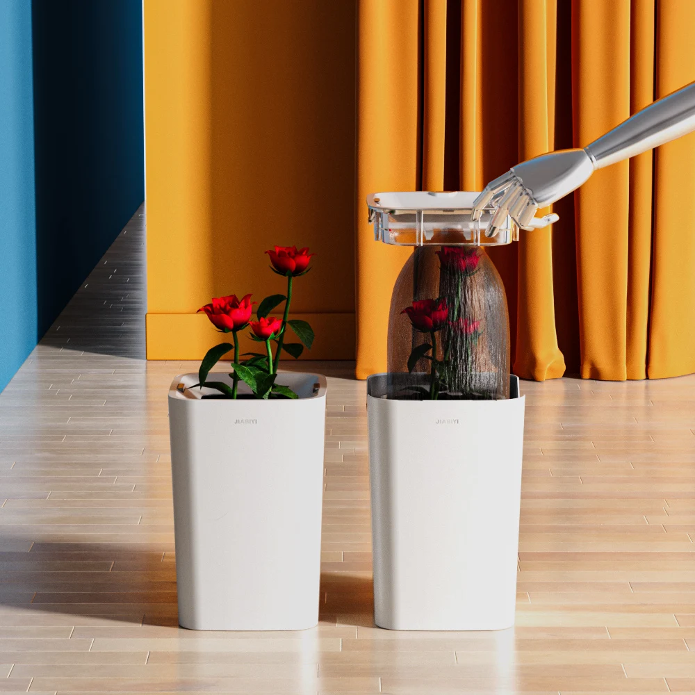 Smart Motion Rectangular Trash Can Automatic Sensor Touchless Induction Modern Waste Bins for Bathroom and Kitchen Use