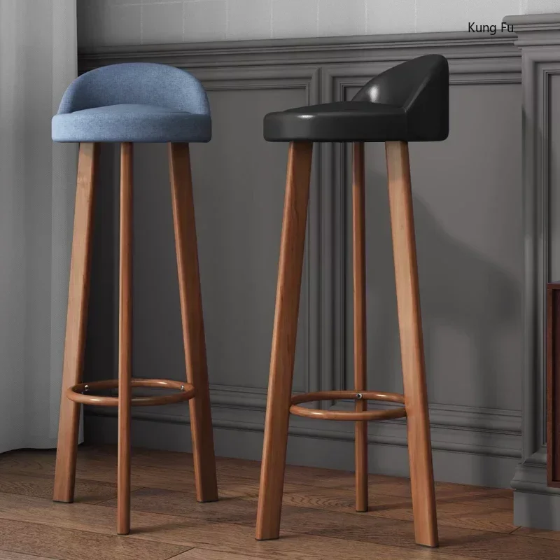 

Nordic bar chair home high stool backrest front desk chair modern minimalist light luxury high stool bar