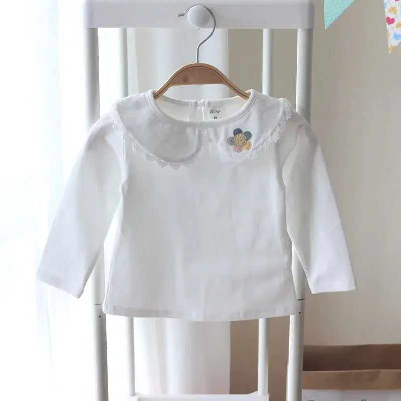 1-5Years Kids Baby Girls Solid Long Sleeve T-shirt Cotton Casual Children T Shirts Tops Baby Kids Girl Clothes Summer Autumn