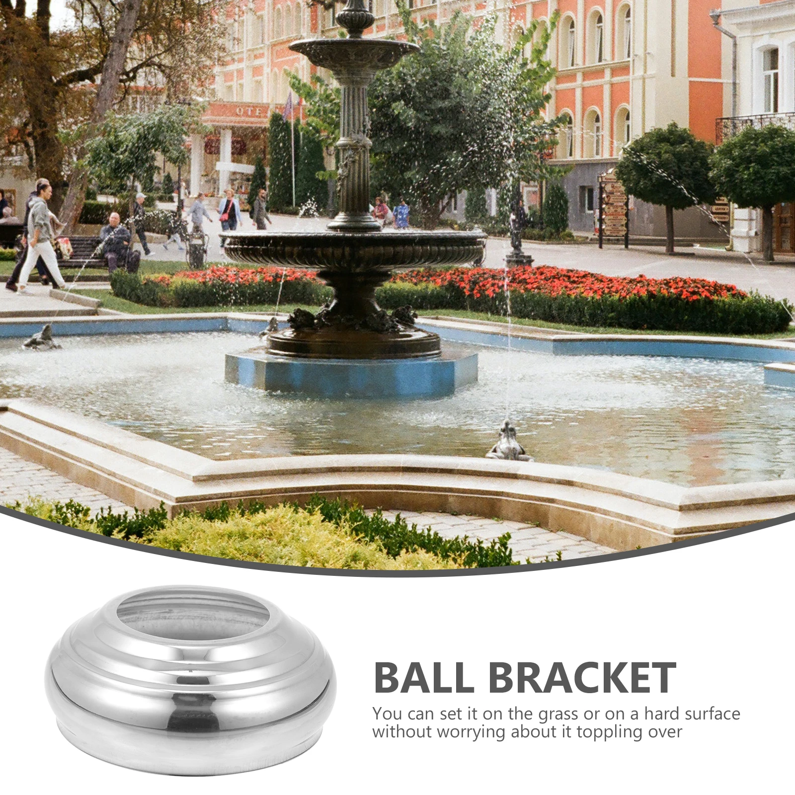 

Stainless Steel Gazing Globe Base Sphere Stand Display Silver Metal Garden Decorative Bracket Fixation Practical Durable Outdoor