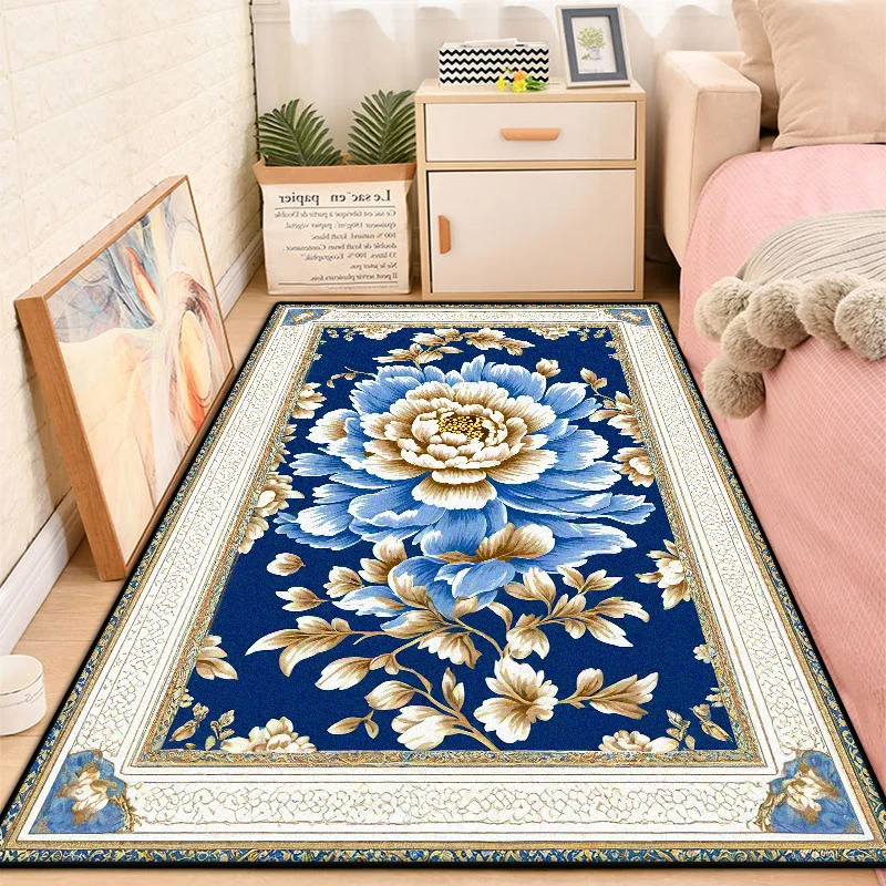 الحديثة زهرة تصميم الأزرق غرفة نوم الديكور السرير السجاد مرحاض عدم الانزلاق لينة أريكة الجدول حصيرة قابل للغسل البساط لغرفة المعيشة #2
