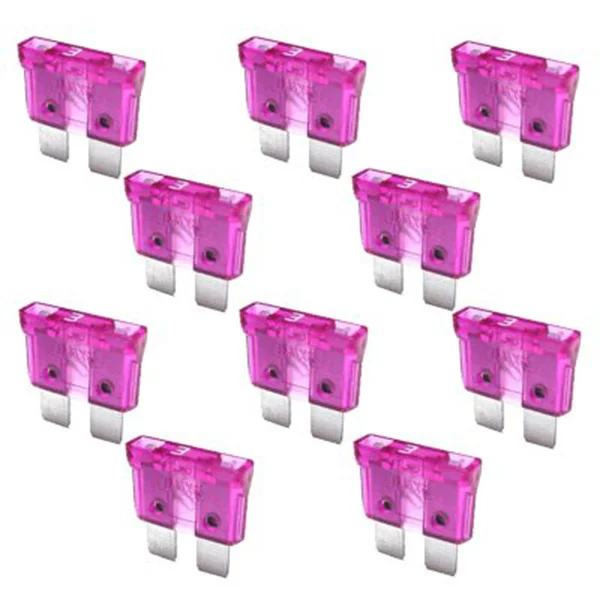 

10Pcs 3a 32V Auto Car Truck Mini Purple Zinc Alloy Plastic Protection Set Short Circuit Overload safety Kit