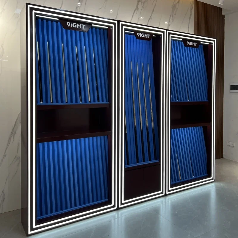 Billiards club member cabinet simple high-end billiards hall room special storage rod glass door club