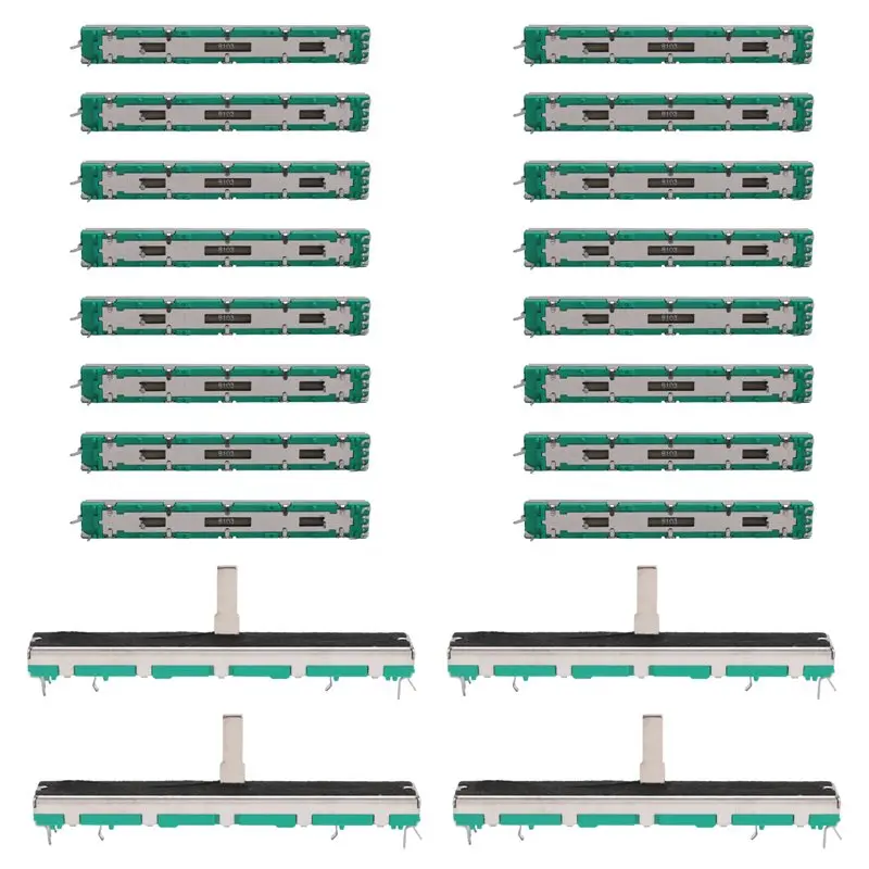 Hot-20 Peças Potenciômetro Deslizante Duplo Reto Behringer B10K de 75mm para Mixer - Lote