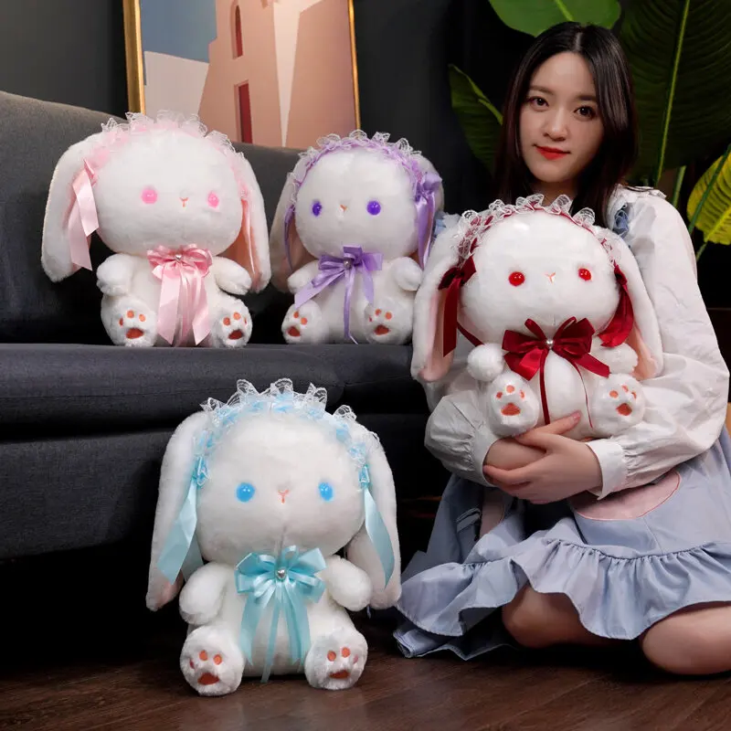 

23/35cm Kawaii Cartoon Stuffed Animal Lolita Rabbit / Bunny Plush Toy Doll Birthday Gift for Kids Girls Girlfriends Home Decor