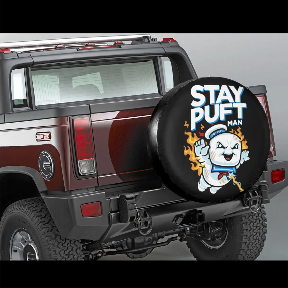 Ghostbusters Stay-Puft Marshmallow Man Spare Tire Cover for  Hummer Comic Car Wheel Protectors Accessories 14