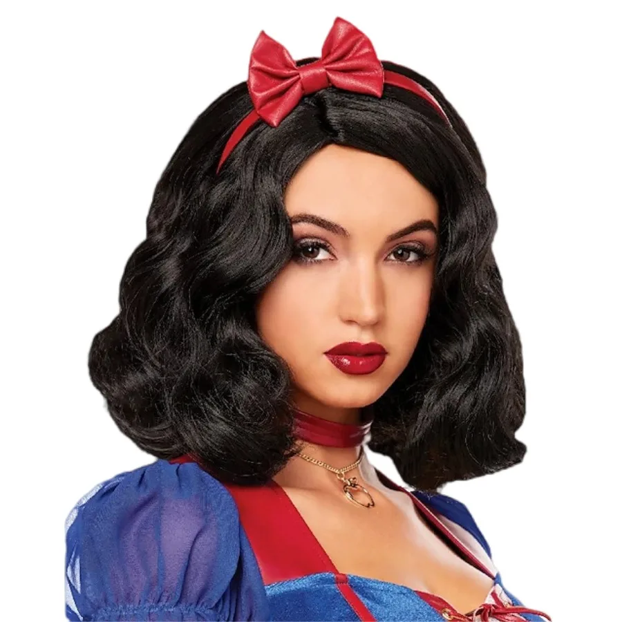 Halloween Character Costume Wig Snow Princess Cosplay Full Top Mechanism Short Curly Hair Wig Lolita Wigs