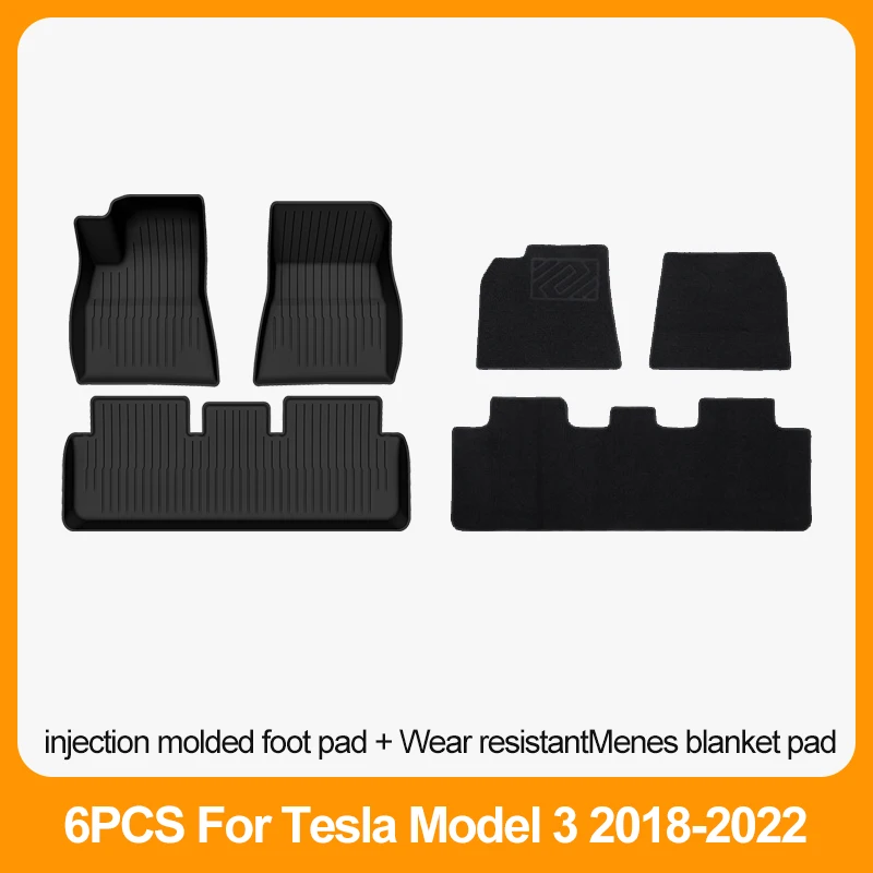 Auto Vloermatten Voor Tesla Model 3 2018 2019 2020 2021 2022 Premium All Weather Anti-Slip Waterdichte Tpe vloer Liners Mat Pads - afbeelding 1