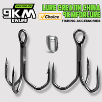 9KM 25Pcs Fishing Treble Hooks Triple Hooks Replacement Fishing Hooks High Carbon Steel for Freshwater Saltwater