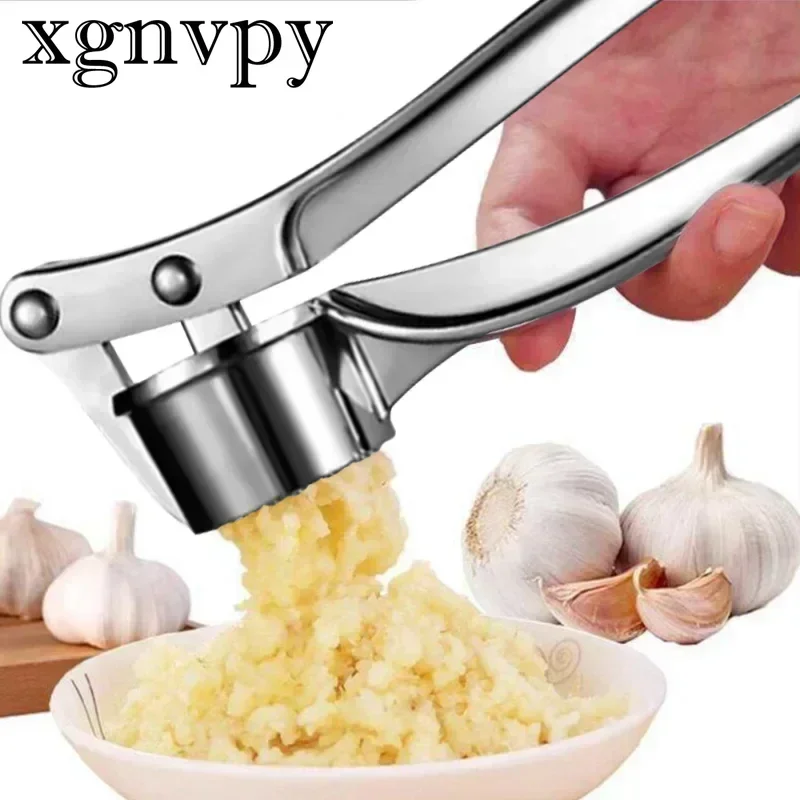 xgnvpy Imitating Stainless Steel Garlic Press Crusher Kitchen Cooking Tool Vegetable Ginger Squeezer Masher Handheld Mincer