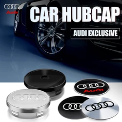 4pcs 56/65mm Car Wheel Center Hub Stickers 60/68mm Car Wheel Center Hub Caps Auto Decoration Accessories For A1 A3 A4 C7 Audi