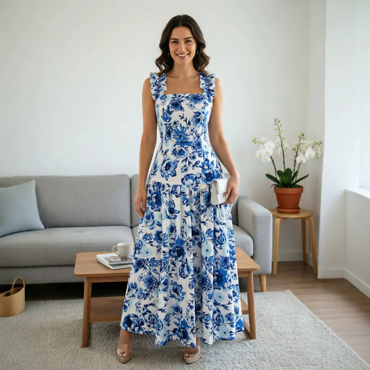 

Summer Printed Dresses Vacation Camisole Dress For Women 롱원피스 Vestidos Femininos