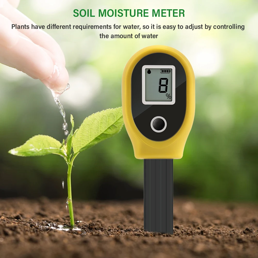 Yieryi Soil Tester 0-99% RH Hygrometer Sensor Mini Plant Water Monitor Soil Moisture Meter for Gardening Potted Plants Indoor