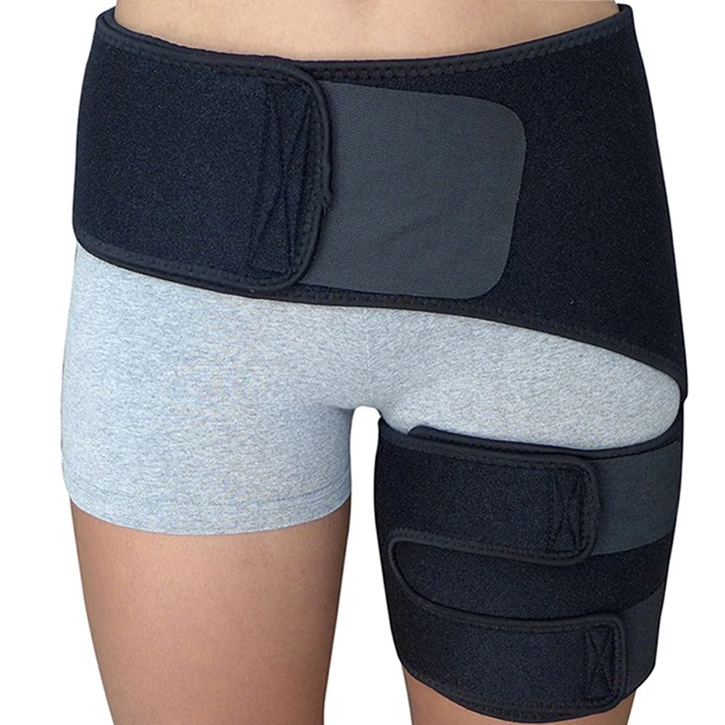 Virilha Hip Brace para Esporte Proteger, Suporte de Coxa, Compressão, Cinto Envoltório, Isquiotibiais, Músculos, Protetor De Articulações, Ajustável, 1PC