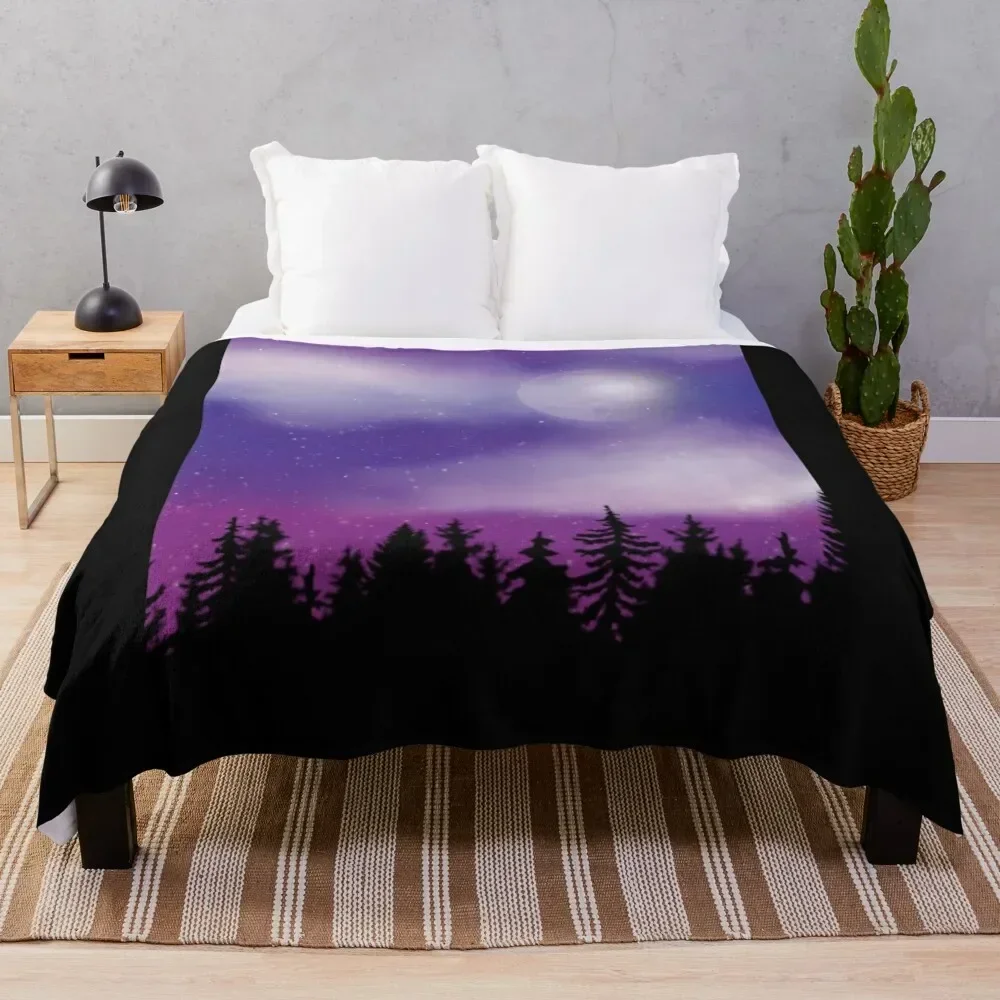 

purple night sky Throw Blanket Blankets For Bed Comforter Blankets