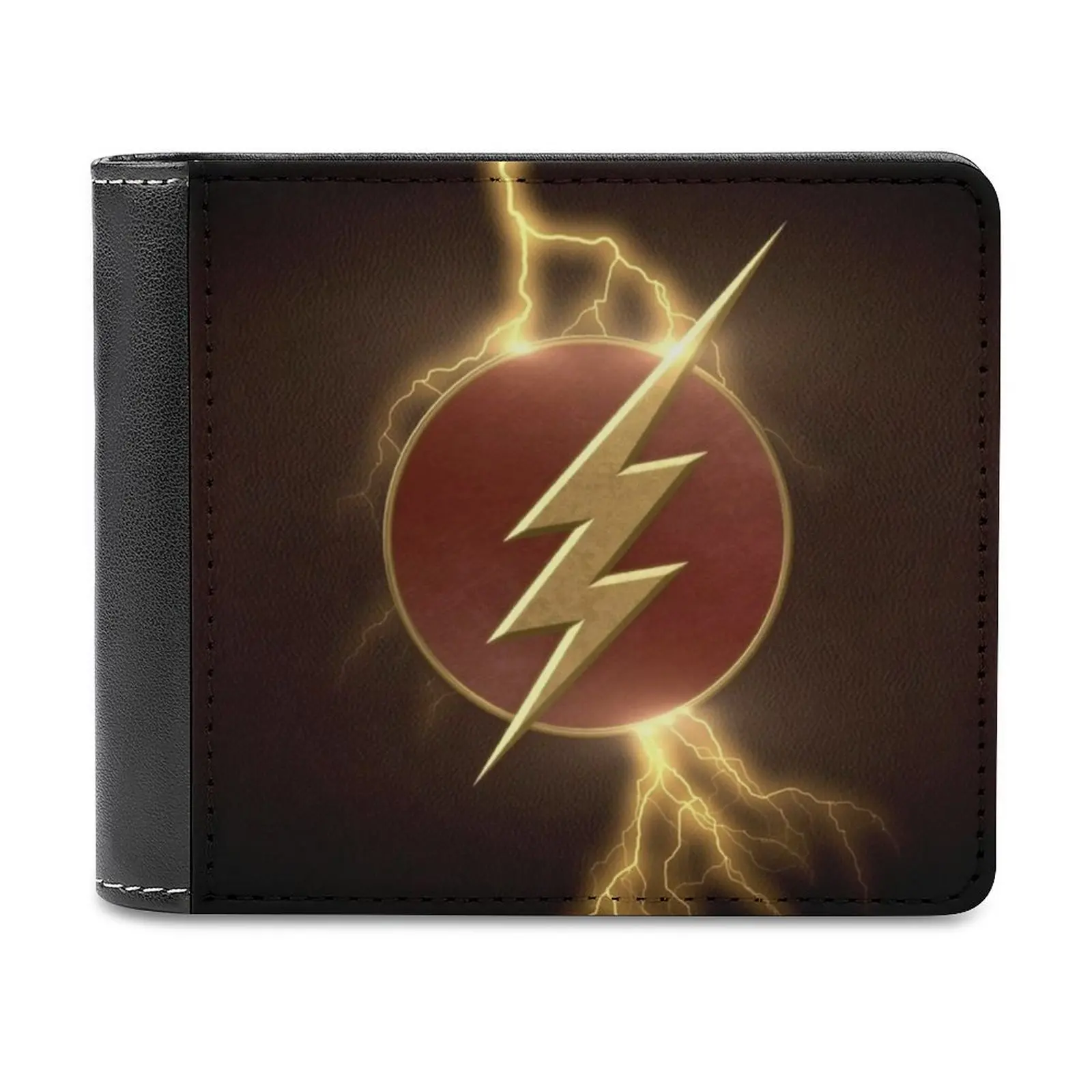 Flash Lightning Logo Men Wallet Pu Leather Short Male Purses Credit Card Wallet For Men Money Bag Flash Lightning Personalized