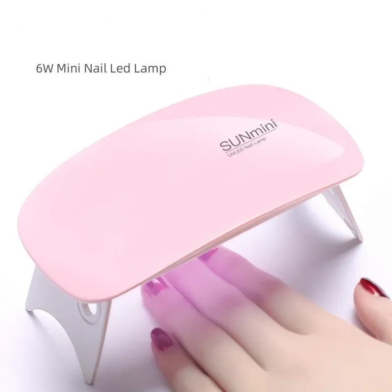 

High Quality USB Rechargeable 6w Uv Led Lamp White/Pink Portable Sun Mini Nail Lamp For Nails