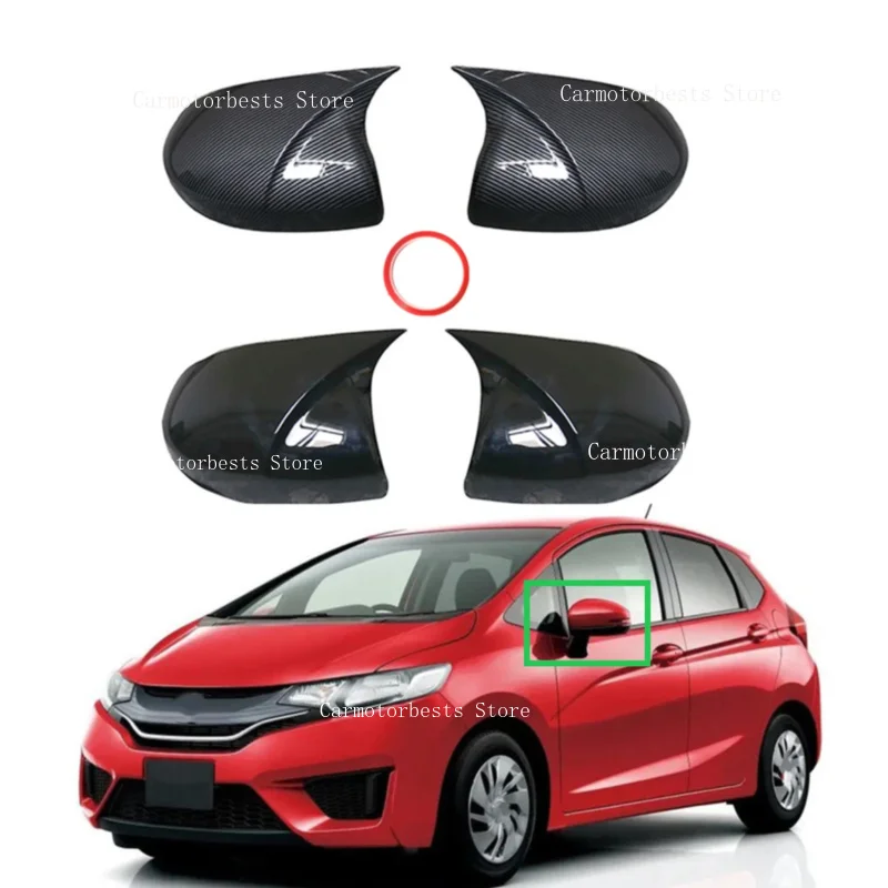 Car Rearview Side Mirror Cover Sticker Wing Cap For Honda Fit Jazz Shuttle City 2014 2015 2016 2017 2018 Case Trim Carbon Fiber