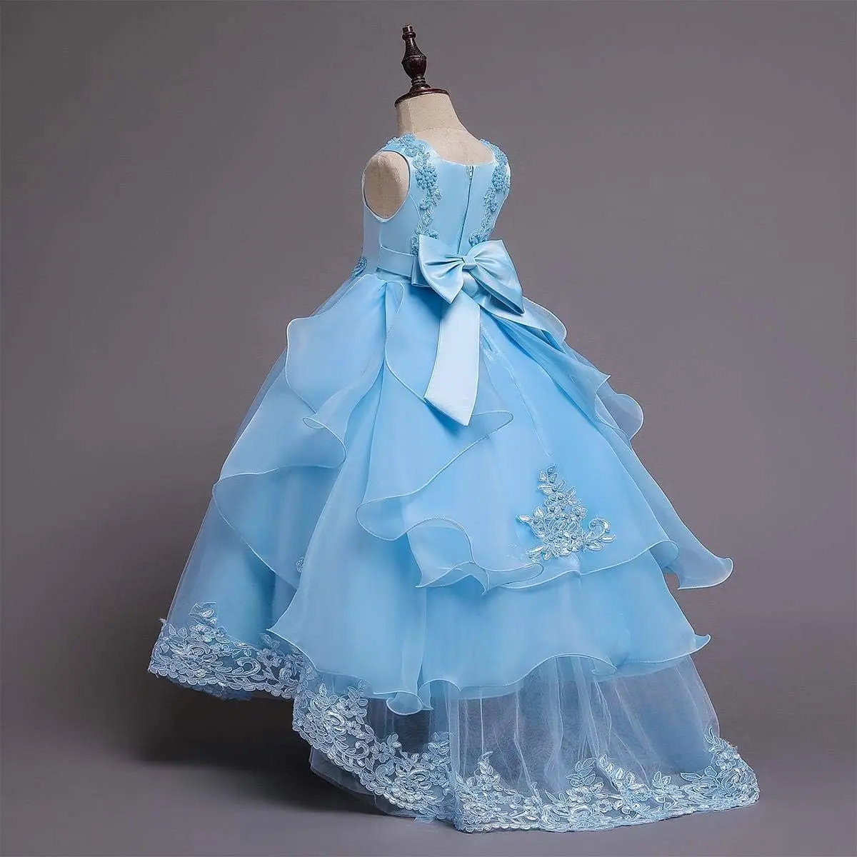 Flower Girl Dress Princess Fluffy Chiffon Dress,Bridesmaid Wedding,Communion BirthdayParty Celebration,Maxi Children's Ball Gown