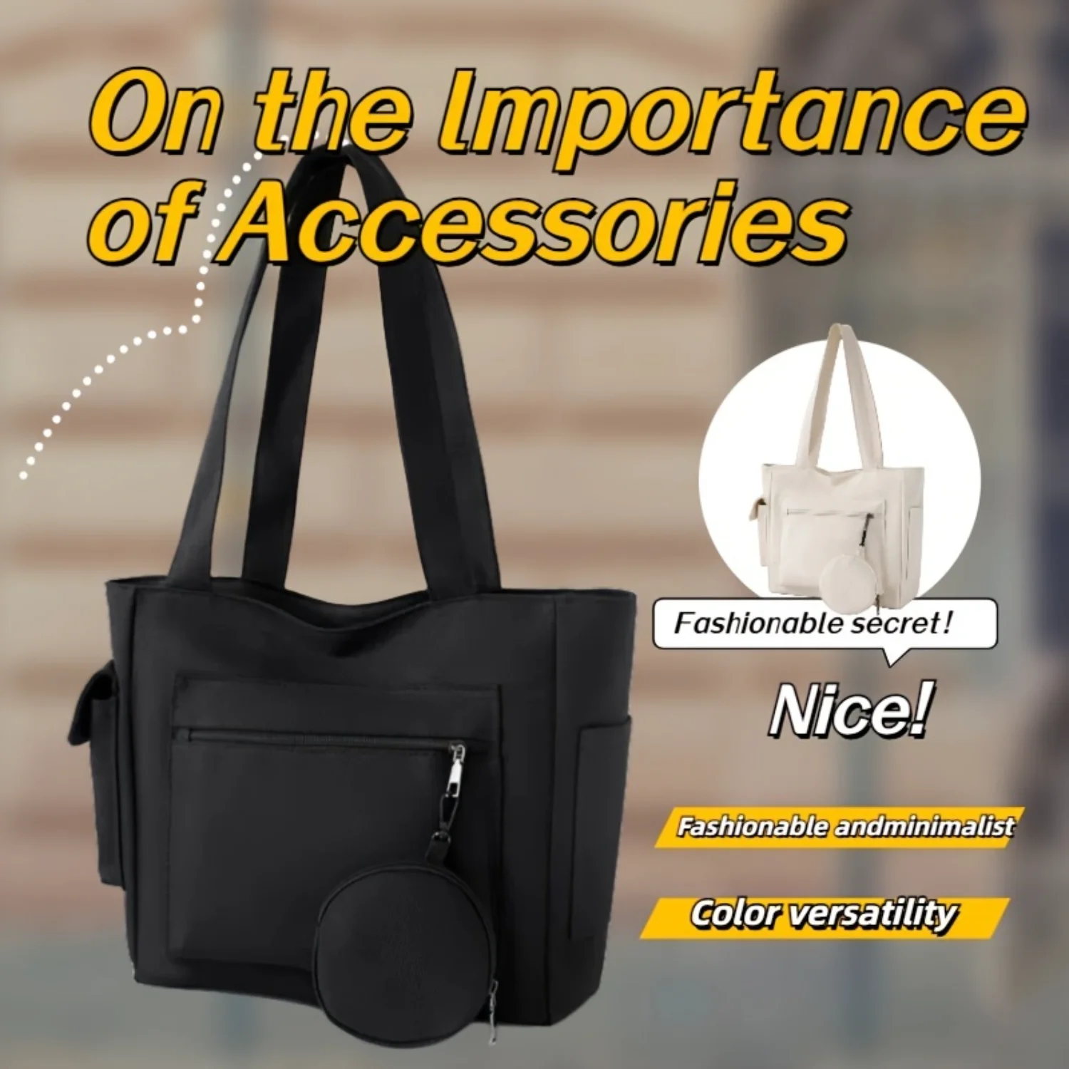 

Fashion Tote Bag Shoulder Bag, Commuter Leisure Fashion Versatile, Suitable for Commuter Travel Shopping Bag