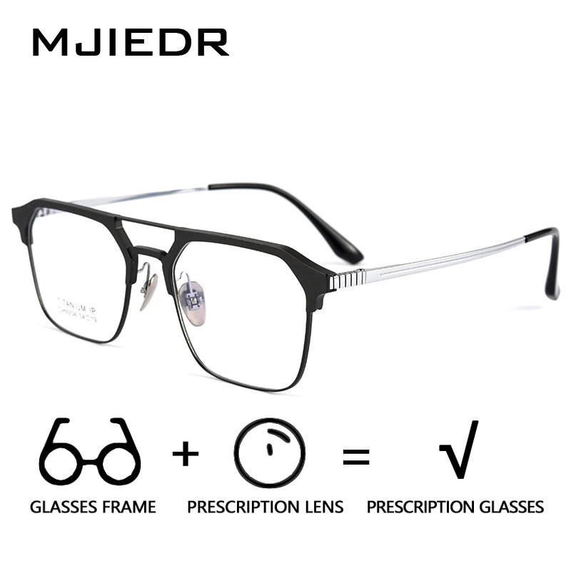 

Pure Titanium Ultralight Prescription Glasses Men Retro Multifocus Myopia Eyewear Double Beam Optical Progressive Eyeglasses