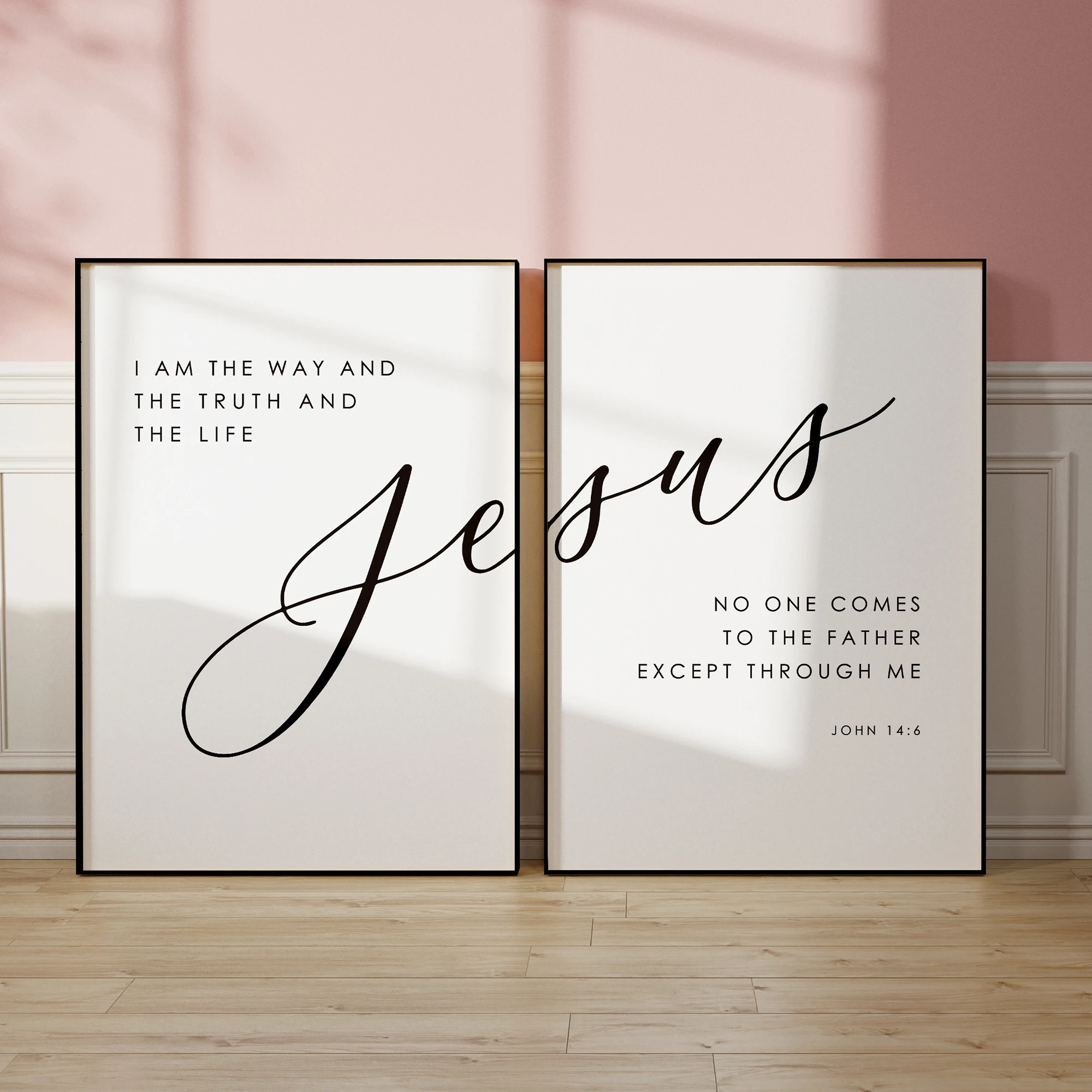 JOHN 14:6 Christentum Bibelvers Wandkunst Drucke Leinwand Gemälde Poster Bild für Wohnzimmer Heimdekoration