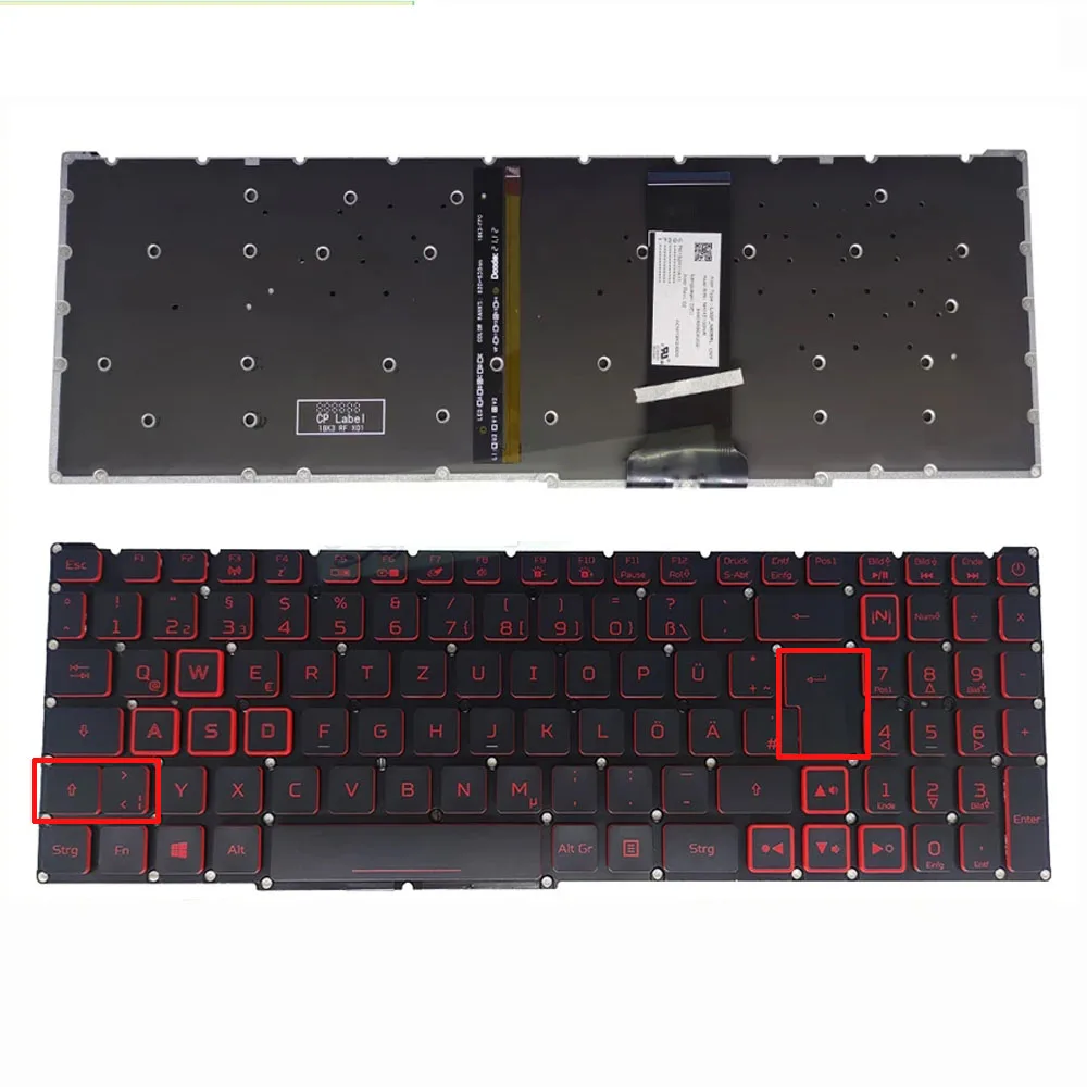 

Germany Backlit keyboard For Acer Nitro 5 AN515-54 AN517-52 AN515-43 AN515-44 AN715 AN517-51 LG5P-N90BRL Red GR Layout