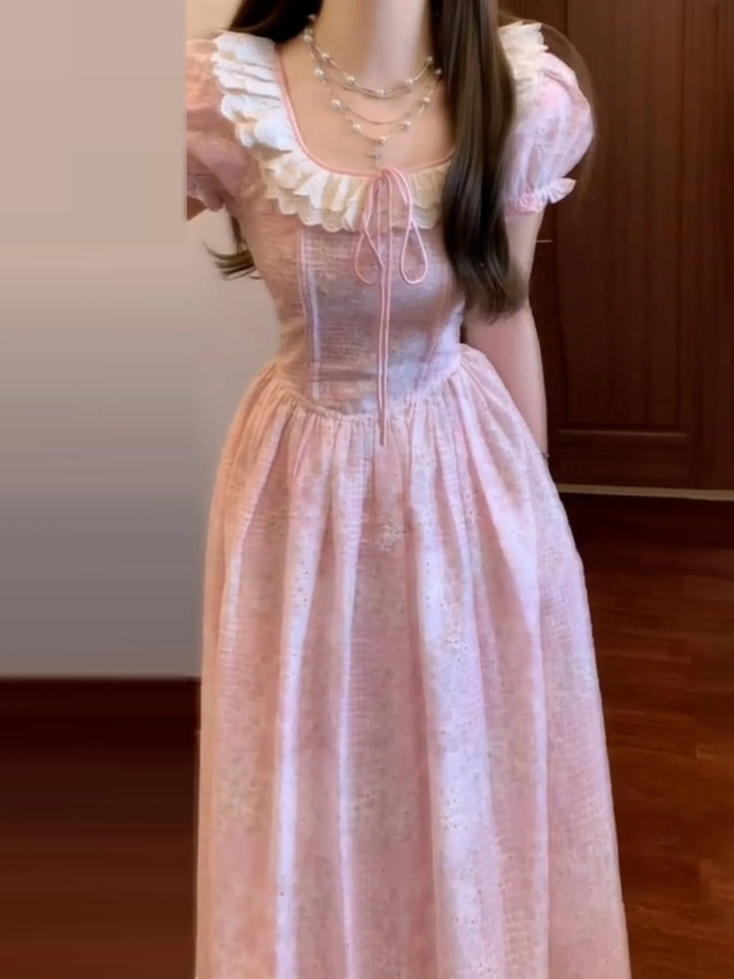 Ele rose bulle Sve Dr femmes longue été nouveau Sle Ci trajet décontracté Cam Tour op a-ligne Stand Fit