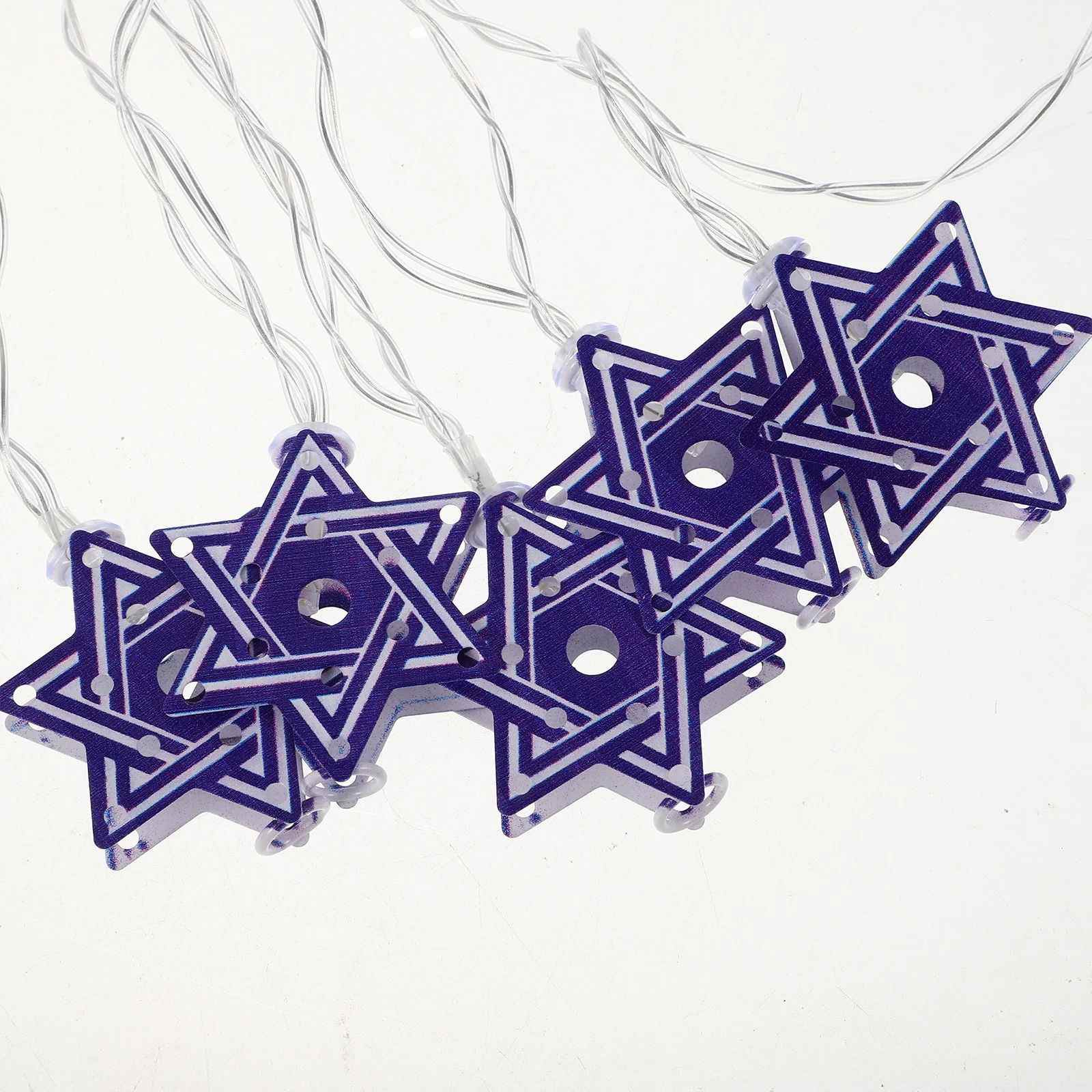 LED نجمة داود سلسلة أضواء أزرق أبيض مهرجان يهودي ديكور في الهواء الطلق داخلي هانوكا الاحتفال نجمة داود سلسلة أضواء #5