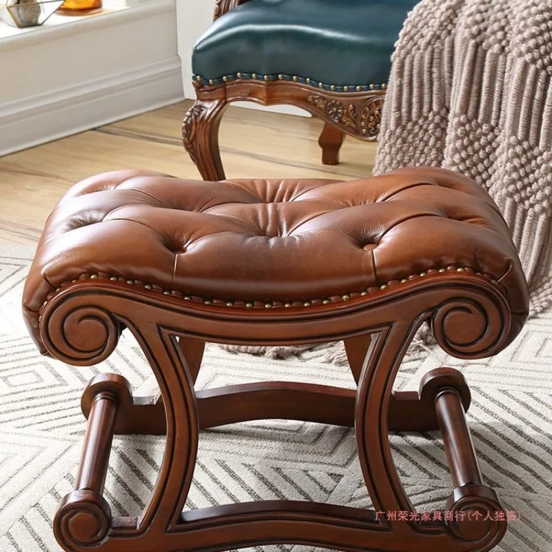 

American solid wood shoe changing stool rocking chair stool North American black walnut bench bedside stool bedroom