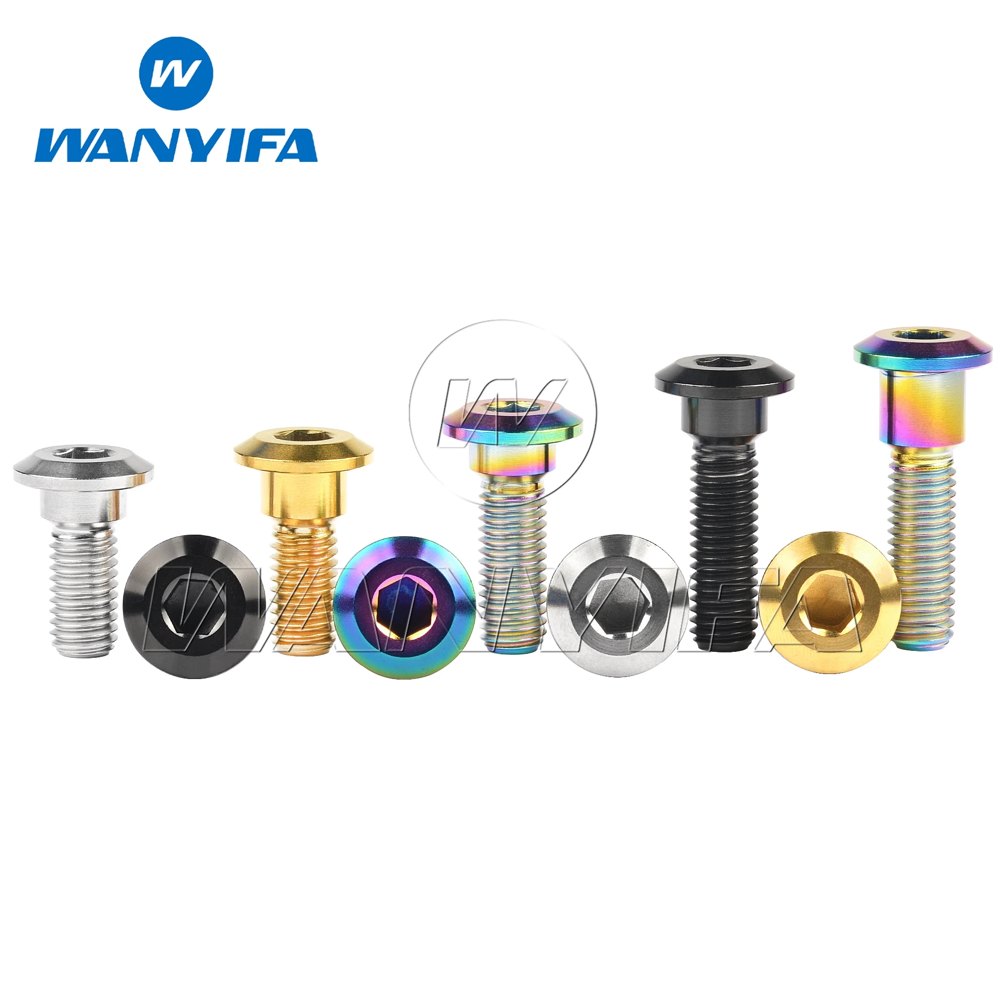 Wanyifa Titanium Ti M8x20 22 25 30 33 35 40mm Bolt Screws Hex Socket Head for Suzuki Yamaha Disc Brake Rotor Bolts