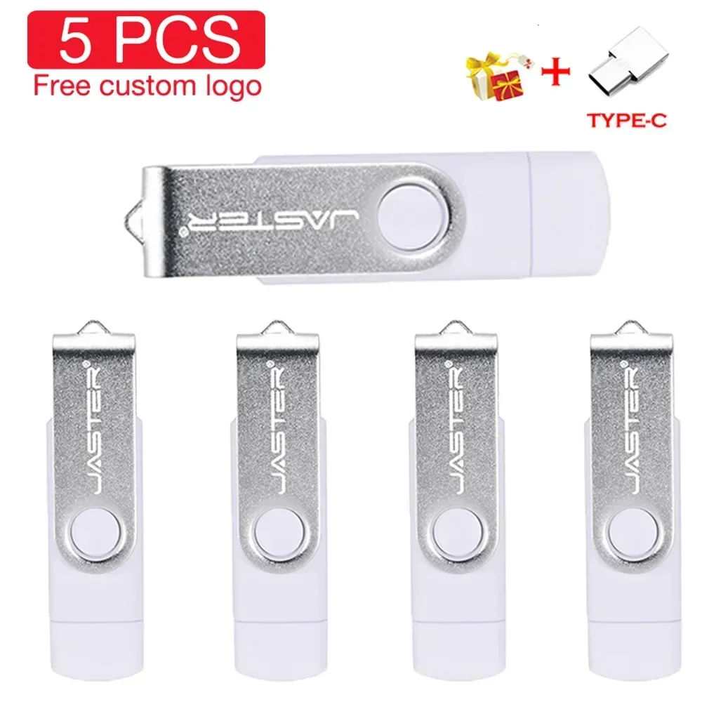

JASTER 5 PCS LOT USB Flash Drives 128GB White Memory Stick 64GB Free Custom Logo Pen Drive 32GB Business Gift USB Stick 16GB 8GB